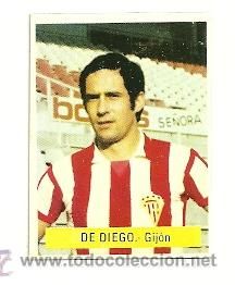 Figurine di Calcio: FINI 1975-1976 - DE DIEGO (SPORTING GIJON) LIGA 75-76 DEP. LEGAL MU - CROMOS